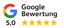 5,0 Sterne Google Bewertung Badge
